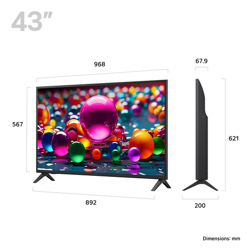 LG UA75 43UA75006LA 43" (109.22 cm) Smart LED-LCD TV 2025 - 4K UHDTV - High Dynamic Range (HDR) - Negro - 43.00" (109.22 c