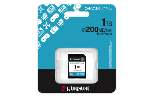 Kingston Canvas Go! Plus 1 TB SDXC - 1 - 200 MB/s Leitura - 160 MB/s Gravar