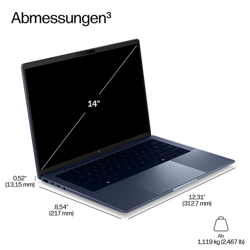 HP EliteBook X G2a Next Gen AI. Produkttyp: Laptop, Formfaktor: Klappgehäuse. Prozessorfamilie: AMD Ryzen AI 7 PRO, Prozes