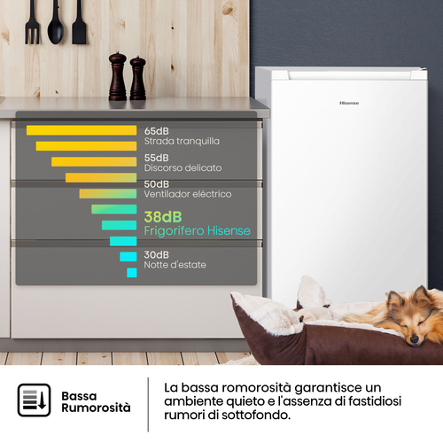 Hisense congelatore verticale FV78D4AWE 61L Classe E Porta Reversibile. Capacità netta congelatore: 61 L, Classe climatica