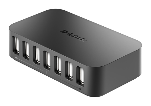 D-Link DUB-H7/E USB Hub - USB - 12 MB/s, 1.50 MB/s - External - 7 Total USB Port(s) - 7 USB 2.0 Port(s) - Mac