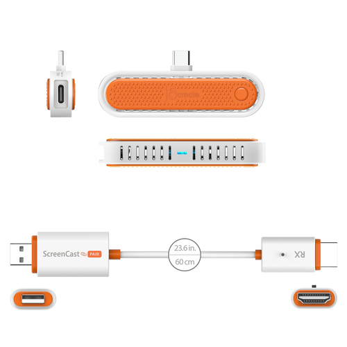 j5create JVAW60 ScreenCast Duo mini Wireless Display Adapter For Mobile Devices. Form factor: Dongle, Device interface: HD