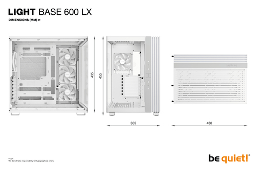 be quiet! Light Base 600 LX Light Base 600 LX White Computergehäuse - ATX, Micro ATX, Mini ATX, Mini ITX Motherboard Suppo