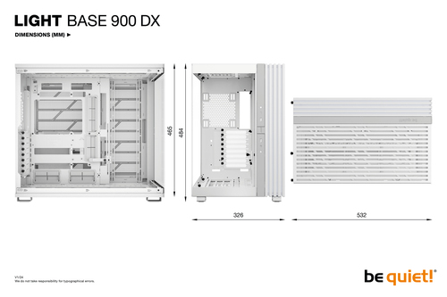 be quiet! LIGHT BASE 900 DX Light Base 900 DX White Computer Case - EATX, XL-ATX, ATX Motherboard Supported - Full-tower -