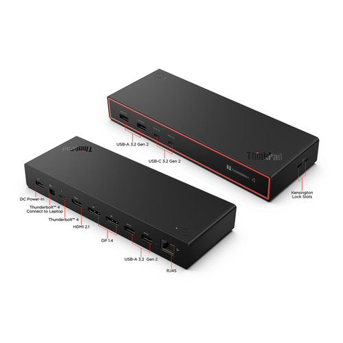 Lenovo 40BG0135GE. Übertragungstechnik: Andocken, Hostschnittstelle: Thunderbolt 4, USB-Stromversorgung bis zu: 100 W. Eth
