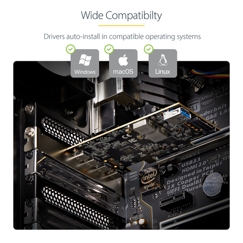 StarTech.com 5-Port USB PCIe Card, USB 3.2 10Gbps, PCI Express Card with 4x USB-C Ports, 1x USB-A Internal Port - Upgrade 