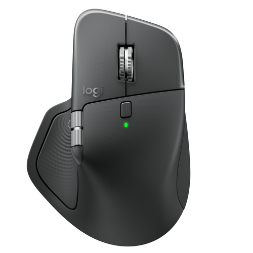 Logitech MX Master 4 Mouse - Bluetooth/Radio Frequency - USB Type C, USB Type A - Darkfield - 8 Button(s) - Graphite - Wir