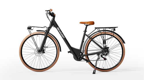 Sharp BK-DM02-EB. Akkuspannung: 36 V, Ladezeit: 5 h, Batteriekapazität: 280 Wh. Weight (including battery): 25 kg. Frame m