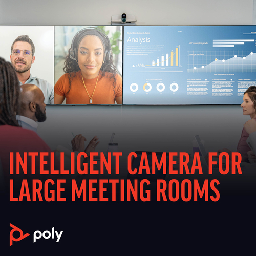 Poly Studio e70 - Webcam - 20 Megapixel - Weiß - USB-Typ C - 3840 x 2160 Pixel Videoauflösung - 4K - 120° Angle - 7,3x Dig