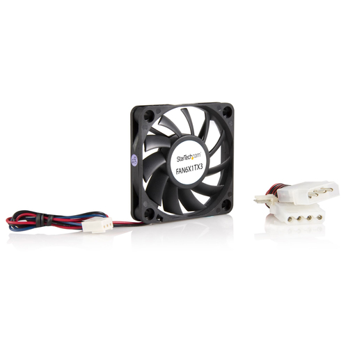 StarTech.com 1 Each Cooling Fan - 60 mm Maximum Fan Diameter - 27.01m³/h Maximum Airflow - 4000 rpm - 28 dB Noise - 3-pin 