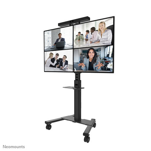 Neomounts Mounting Shelf for Video Bar, Multimedia Device, Display Screen - Black - Height Adjustable - 9 kg Load Capacity