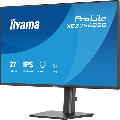iiyama ProLite XB2796QSC-B1. Taille de l'écran: 68,6 cm (27"), Résolution de l'écran: 2560 x 1440 pixels, Type HD: Quad HD