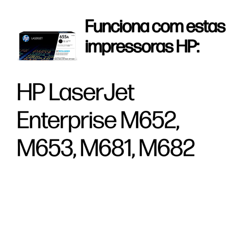 HP 655A Original Laser Cartucho de toner - Preto - 1 Pack - Laser - 1 / Pack