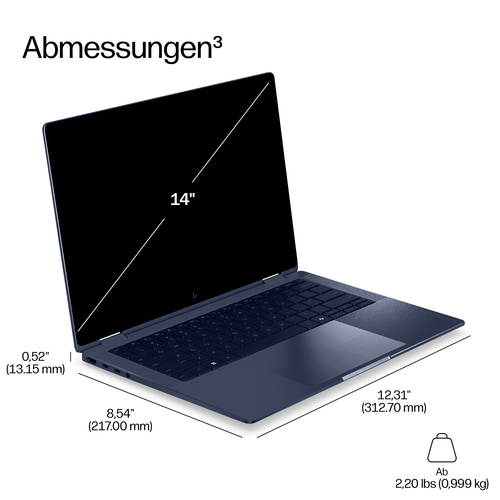 HP EliteBook X G2i Next Gen AI PC. Produkttyp: Laptop, Formfaktor: Klappgehäuse. Prozessorfamilie: Intel Core Ultra 5, Pro