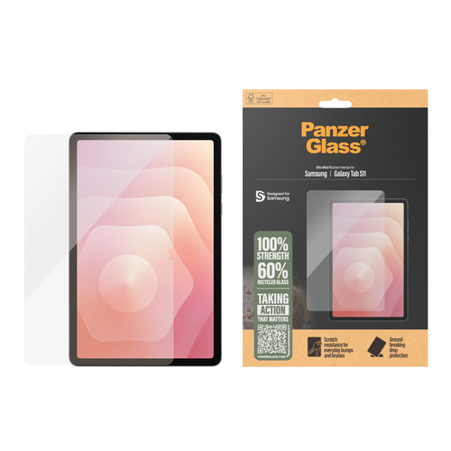 PanzerGlass Tempered Glass Screen Protector for Samsung Galaxy Tab S11 - For Widescreen AMOLED Tablet - Scratch Resistant,
