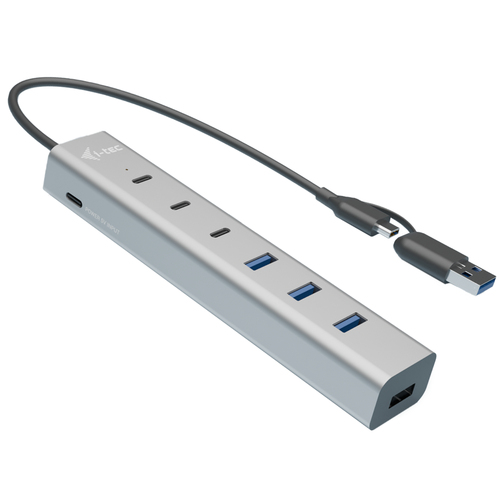i-tec USB Hub - USB Type C - 640 MB/s - Notebook, Tablet, Keyboard, Mouse, Flash Drive - 8 Total USB Port(s) - PC