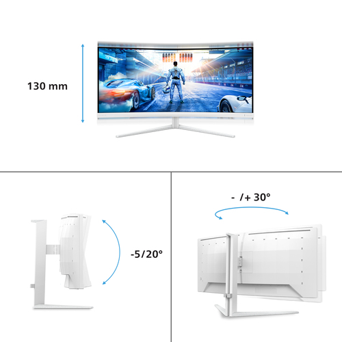 Monitor LCD Evnia 34M2C5501A 863,6 mm (34") Classe UW-QHD Schermo curvo - 21:9 - 86,4 cm (34") Viewable - Allineamento Ver