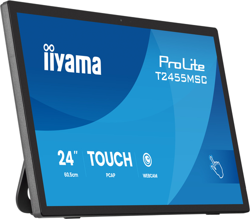 iiyama ProLite T2455MSC-B2 24 Zoll Klasse LCD-Touchscreen-Monitor - 16:9 Format - 5 ms Reaktionszeit - Webcam - 60,5 cm (2