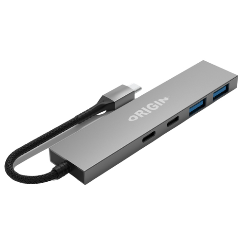 Origin USB-Hub - USB 3.2 Gen. 1 (3.1 Gen. 1) Typ-A, USB 3.2 Gen. 1 (3.1 Gen. 1) Typ-C - Grau - 4 Total USB Port(s)