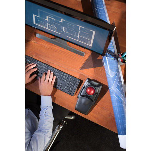 Kensington Expert Mouse Trackball - Bluetooth/Radio Frequency - USB - Optical - Black - Wireless - Trackball