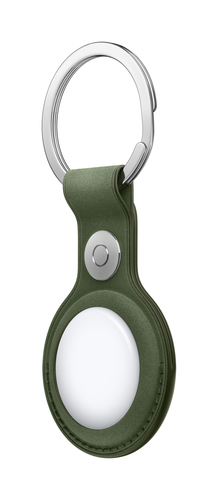 Apple AirTag, Key Schlüsselring - Feingewebt, Edelstahl, Micro-Twill - Moos - Durable