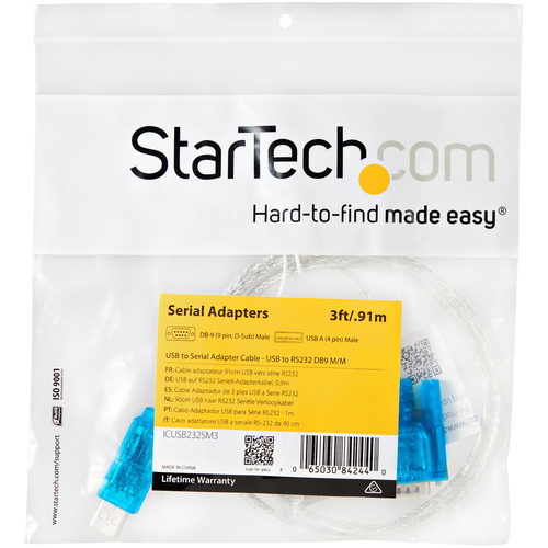 StarTech.com USB to Serial Adapter - Prolific PL-2303 - 91cm (3 ft.) - DB9 (9-pin) - USB to RS232 Adapter Cable - USB Seri