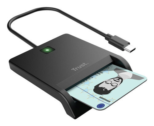 Lettore di Smart Card Trust Primo Contatto - Desktop - Nero - Desktop - CavoUSB 2.0 tipo A