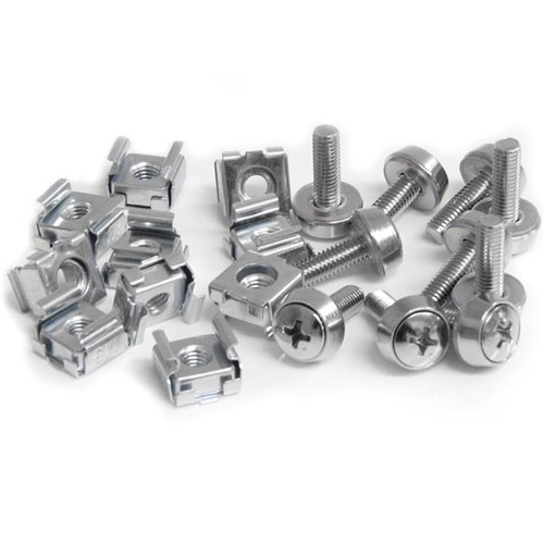 StarTech.com 50 Pkg M5 Mounting Screws and Cage Nuts for Server Rack Cabinet - Cage Nut, Rack Screw - 12 mm - Stainless St