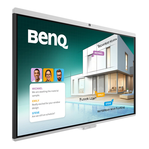 BenQ CM7505. Bildschirmdiagonale: 190,5 cm (75"), Arbeitsbereich: 1649,7 x 927,9 mm, Helligkeit: 450 cd/m². Installiertes 