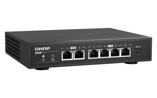QNAP QSW-2104-2T Router - 6 Ports - 10 Gigabit Ethernet - Desktop - 2 Year