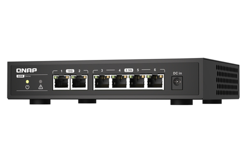 QNAP QSW-2104-2T Router - 6 Ports - 10 Gigabit Ethernet - Desktop - 2 Year