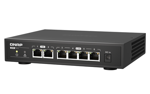 QNAP QSW-2104-2T Router - 6 Ports - 10 Gigabit Ethernet - Desktop - 2 Year