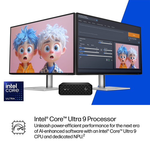 HP Z2 Mini G1i Workstation - 1 x Intel Core Ultra 9 285K - 64 GB - 1 TB SSD - Mini PC - Black - Intel W880 Chip - Windows 