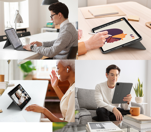 Housse/Clavier Logitech Combo Touch pour 32,8 cm (12,9") Apple, Logitech iPad Pro (5e génération) Tablette - Girs Oxford -