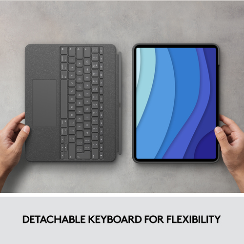 Housse/Clavier Logitech Combo Touch pour 32,8 cm (12,9") Apple, Logitech iPad Pro (5e génération) Tablette - Girs Oxford -