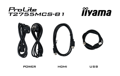 iiyama ProLite T2755MSC-B1 27 Zoll Klasse LED-Touchscreen-Monitor - 16:9 Format - 5 ms Reaktionszeit - 68,6 cm (27 Zoll) V