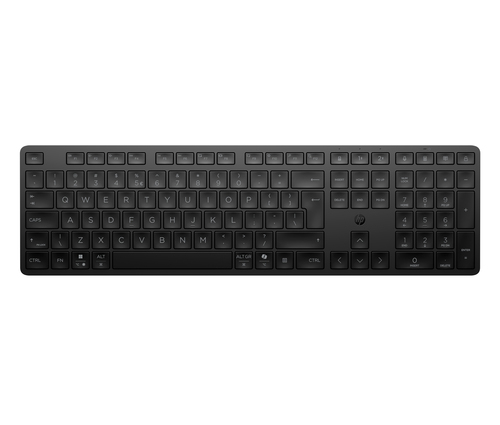 HP 495K Multi-Device Dual-Mode Keyboard. Keyboard form factor: Full-size (100%), Connectivity technology: Wireless, Device