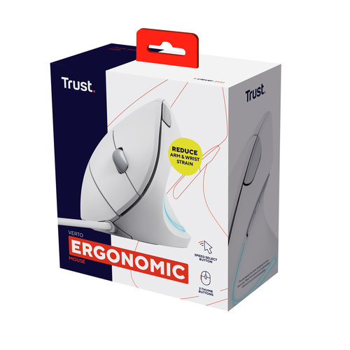 Trust Verto Maus - USB 2.0 - Optisch - 6 Taste(n) - Weiß - Kabel - 1600 dpi Auflösung - Scroll-Rad - Groß Hand-/Handfläche