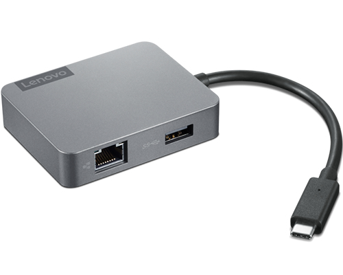 Lenovo USB Type C Docking Station for Monitor, Notebook - Storm Grey - Portable - 2 Displays Supported - 4K - 1920 x 1200,