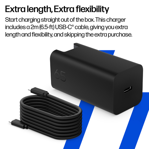 HP 65 W AC Adapter - For Notebook - Europe