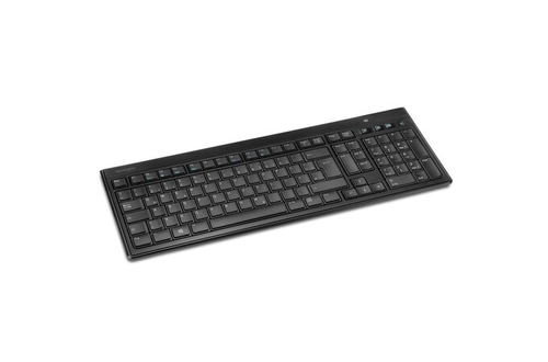 Kensington Advance Fit Keyboard - Wireless Connectivity - Black - 10 m - 2.40 GHz - Volume Control, Multimedia, Mute, Slee