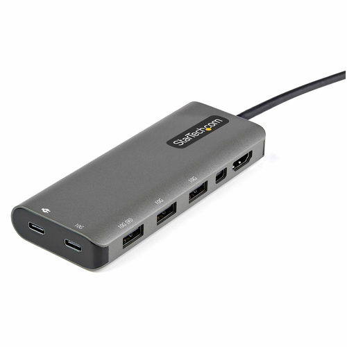 StarTech.com USB C Multiport Adapter, USB-C to HDMI or mDP 4K 60Hz, 100W PD Pass-Through, 4x 10Gbps USB, USB Type-C Mini D