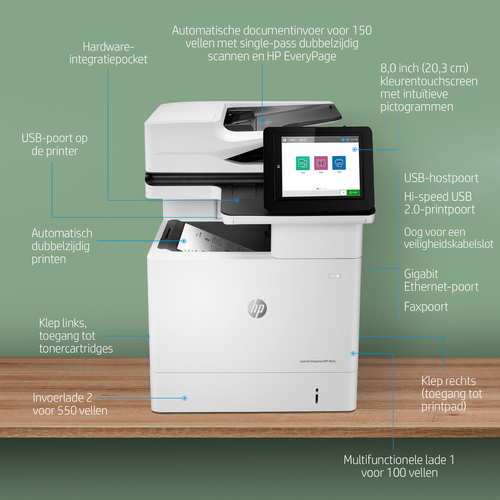HP LaserJet Enterprise MFP M635h. Print technology: Laser, Printing: Mono printing, Maximum resolution: 1200 x 1200 DPI. C