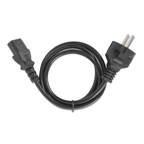 Manhattan Mains Power Cord/Cable, Euro 2-pin plug (CEE 7/4 Schuko) to C13 Female (kettle lead), 1m, 10A, Black, Lifetime W