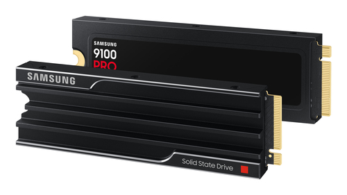 Samsung 9100 PRO Heatsink PCIe® 5.0 NVMe™ M.2 SSD - 1 TB. SSD capacity: 1 TB, SSD form factor: M.2, Read speed: 14700 MB/s