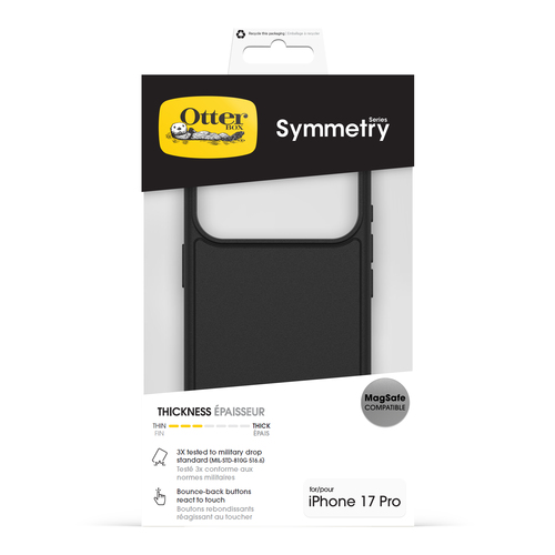OtterBox Symmetry MagSafe. Tipo de mala: Capa, Compatibilidade da marca: Apple, Compatibilidade: iPhone 17 Pro, Tamanho má