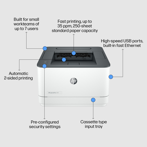 HP LaserJet Pro 3002dw Desktop Wireless Laser Printer - Monochrome - 33 ppm Mono - 1200 x 1200 dpi Print - Automatic Duple