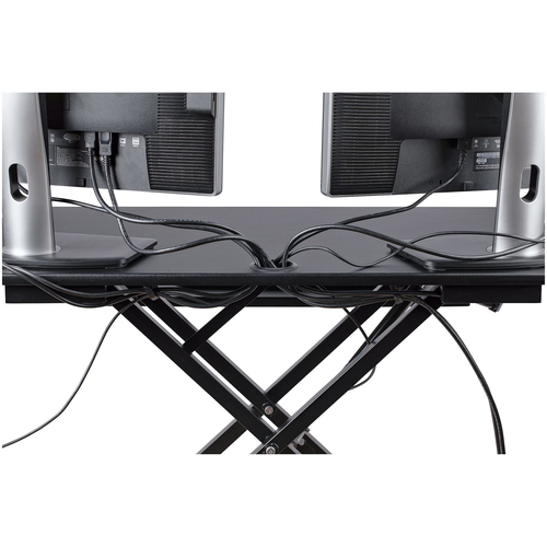 StarTech.com Corner Sit Stand Desk Converter with Keyboard Tray, Large Surface 35"x21" , Height Adjustable Ergonomic Table