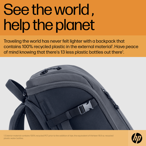 HP Travel 25 Liter 15.6 Iron Grey Laptop Backpack. Case type: Backpack, Maximum screen size: 39.6 cm (15.6"). Weight: 860 g