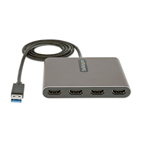 StarTech.com USB 3.0 to Quad HDMI Adapter, USB to 4x HDMI Monitor Converter for Windows (no support for macOS/ChromeOS/Lin